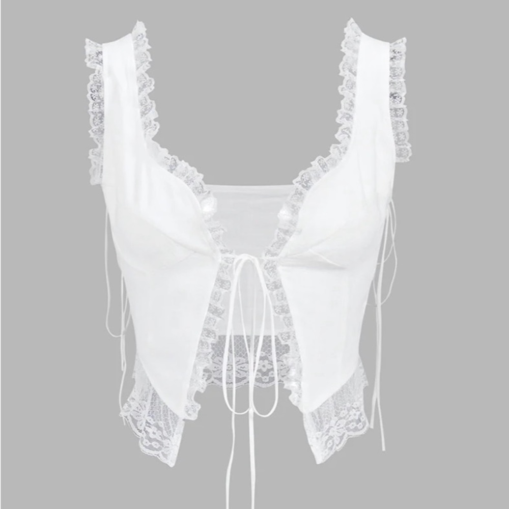 Fly Away Fairytale Lace Trim Crop Cami Top